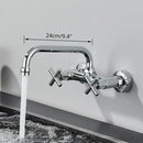 GobekUsa Black Kitchen Faucet Mixer Tap Swivel Spout Wall Mounted Hot Cold Water
