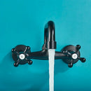 GobekUsa Black Kitchen Faucet Mixer Tap Swivel Spout Wall Mounted Hot Cold Water