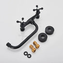 GobekUsa Black Kitchen Faucet Mixer Tap Swivel Spout Wall Mounted Hot Cold Water