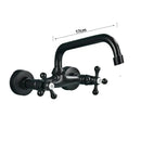GobekUsa Black Kitchen Faucet Mixer Tap Swivel Spout Wall Mounted Hot Cold Water