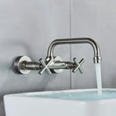 GobekUsa Black Kitchen Faucet Mixer Tap Swivel Spout Wall Mounted Hot Cold Water