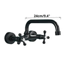 GobekUsa Black Kitchen Faucet Mixer Tap Swivel Spout Wall Mounted Hot Cold Water