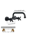 GobekUsa Black Kitchen Faucet Mixer Tap Swivel Spout Wall Mounted Hot Cold Water