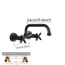 GobekUsa Black Kitchen Faucet Mixer Tap Swivel Spout Wall Mounted Hot Cold Water