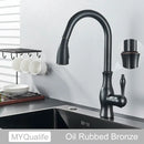GobekUsa Black Kitchen Faucet: Single Handle Hot & Cold Mixer with 360 Rotation