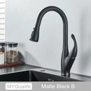 GobekUsa Black Kitchen Faucet: Single Handle Hot & Cold Mixer with 360 Rotation