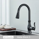GobekUsa Black Kitchen Faucet: Single Handle Hot & Cold Mixer with 360 Rotation