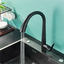 GobekUsa Black Kitchen Faucet Single Handle Pull Out Hot Cold Water Mixer Tap