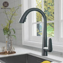 GobekUsa Black Kitchen Faucet Single Handle Pull Out Hot Cold Water Mixer Tap