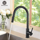 GobekUsa Black Kitchen Faucet: Single Handle Pull Out Mixer, Two Function Hot and Cold Water Taps