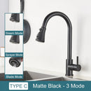 GobekUsa Black Kitchen Faucet: Single Handle Pull Out Mixer, Two Function Hot and Cold Water Taps