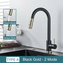 GobekUsa Black Kitchen Faucet: Single Handle Pull Out Mixer, Two Function Hot and Cold Water Taps