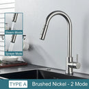 GobekUsa Black Kitchen Faucet: Single Handle Pull Out Mixer, Two Function Hot and Cold Water Taps