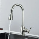 GobekUsa Black Kitchen Faucet: Single Handle Pull Out Mixer, Two Function Hot and Cold Water Taps