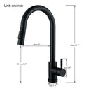 GobekUsa Black Kitchen Faucet: Single Handle Pull Out Mixer, Two Function Hot and Cold Water Taps