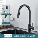 GobekUsa Black Kitchen Faucet: Single Handle Pull Out Mixer, Two Function Hot and Cold Water Taps