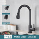 GobekUsa Black Kitchen Faucet: Single Handle Pull Out Mixer, Two Function Hot and Cold Water Taps