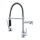 GobekUsa Black Kitchen Faucet Spring Pull Down Sprayer Dual Spout Nozzle Mixer Tap