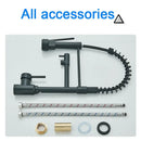 GobekUsa Black Kitchen Faucet Spring Pull Down Sprayer Dual Spout Nozzle Mixer Tap