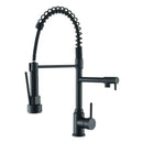 GobekUsa Black Kitchen Faucet Spring Pull Down Sprayer Dual Spout Nozzle Mixer Tap
