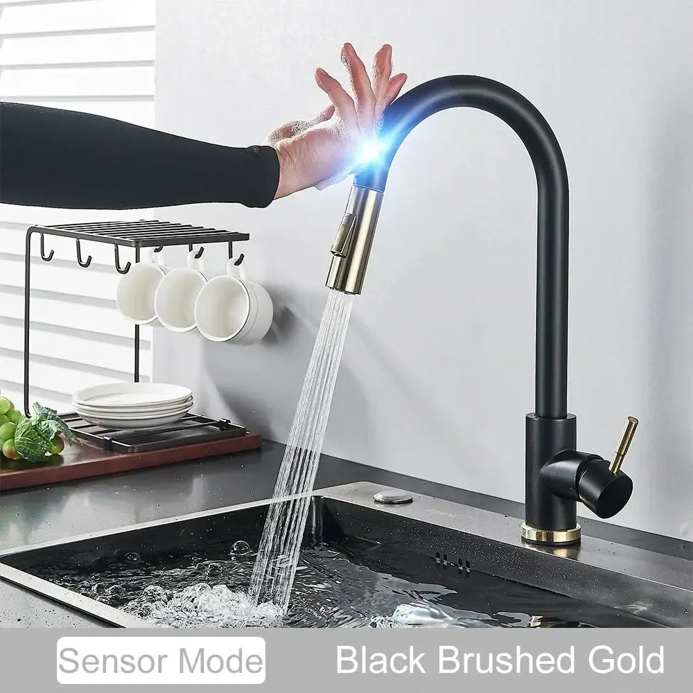 GobekUsa Black Kitchen Faucet Touch Sensor Mixer Tap, photo 15 of 20