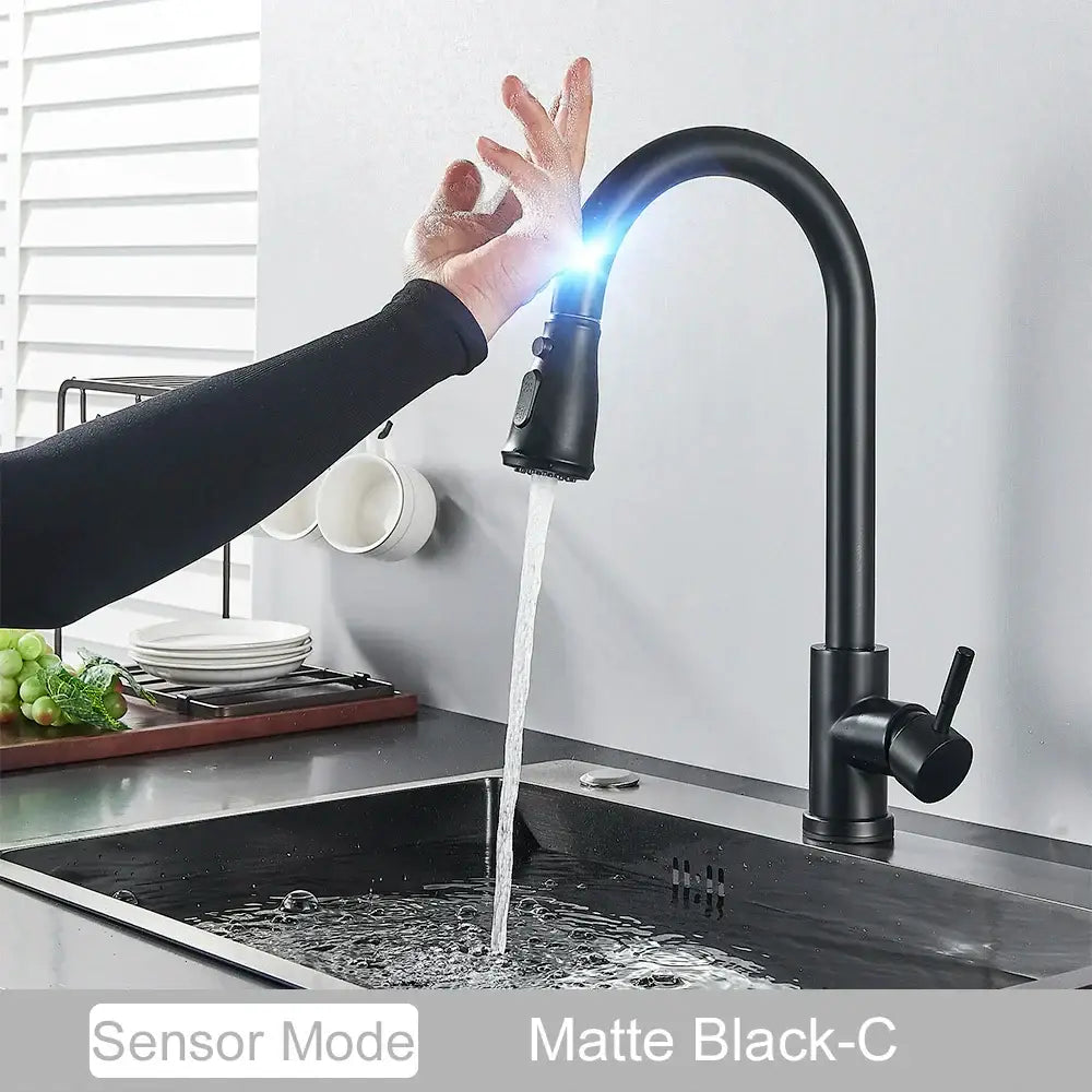 GobekUsa Black Kitchen Faucet Touch Sensor Mixer Tap, photo 9 of 20