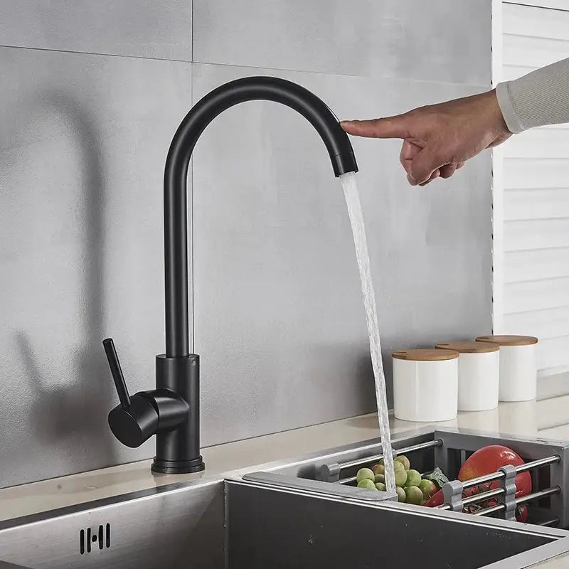 GobekUsa Black Kitchen Faucet Touch Sensor Mixer Tap, photo 14 of 20