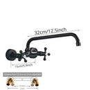 GobekUsa Black Kitchen Faucet: Wall Mounted Swivel Mixer Tap for Bath Sink