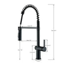 GobekUsa Black Kitchen Faucet with Dual Mode Sprayer, 360 Rotation, Hot & Cold Mixer