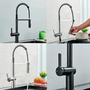 GobekUsa Black Kitchen Faucet with Dual Mode Sprayer, 360 Rotation, Hot & Cold Mixer