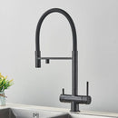 GobekUsa Black Kitchen Faucet with Pull Down Sprayer and 2-in-1 Purification Technology