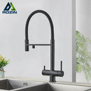 GobekUsa Black Kitchen Faucet with Pull Down Sprayer and 2-in-1 Purification Technology