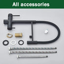 GobekUsa Black Kitchen Faucet with Pull Down Sprayer and 2-in-1 Purification Technology