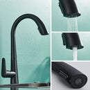 GobekUsa Black Kitchen Faucet with Pull Out Sprayer and Single Lever Control