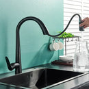 GobekUsa Black Kitchen Faucet with Pull Out Sprayer and Single Lever Control