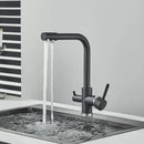 GobekUsa Black Kitchen Faucet with Rotatable Water Purification Feature