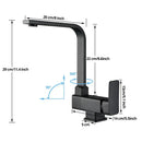GobekUsa Black Kitchen Rotating Faucet | Foldable Single Handle Mixer Faucet