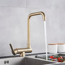 GobekUsa Black Kitchen Rotating Faucet | Foldable Single Handle Mixer Faucet