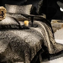 GobekUsa Black Lace Leopard Print 1000TC Egyptian Cotton Bedding Set 4Pcs
