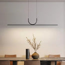 GobekUsa Black LED Ceiling Chandelier for Dining Room Kitchen Island - Modern Hanging Fixture