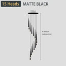 GobekUsa Black LED Ceiling Chandelier: Stylish Staircase Lighting for Home Decor & Living Room