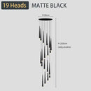 GobekUsa Black LED Ceiling Chandelier: Stylish Staircase Lighting for Home Decor & Living Room