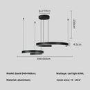 GobekUsa Black LED Chandelier Pendant Light for Foyer Stairs Bar, Minimalist Indoor Hanging Lamp