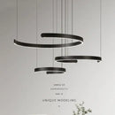 GobekUsa Black LED Chandelier Pendant Light for Foyer Stairs Bar, Minimalist Indoor Hanging Lamp