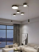 GobekUsa Black LED Chandeliers for Living Dining Bedroom Hall Kitchen: Modern, Simple Indoor Lighting