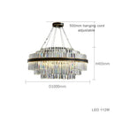 GobekUsa Black LED Crystal Chandelier for Dining Room Luxury Design