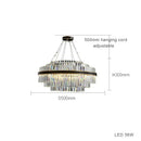 GobekUsa Black LED Crystal Chandelier for Dining Room Luxury Design