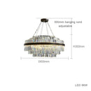 GobekUsa Black LED Crystal Chandelier for Dining Room Luxury Design