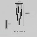 GobekUsa Black LED Crystal Staircase Chandelier: Modern Nordic Design, Creative Island Hanging Lamp