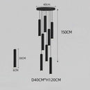 GobekUsa Black LED Crystal Staircase Chandelier: Modern Nordic Design, Creative Island Hanging Lamp
